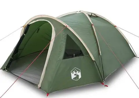 Cort cu acoperiș Verde Mediu Poliester și fibră de sticlă - 3/5