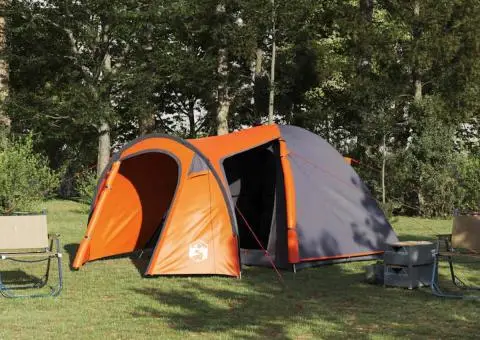 Cort cu dome cu acoperiș cu depozitare cu aerisire de aer Gri și Portocalie - 1/5