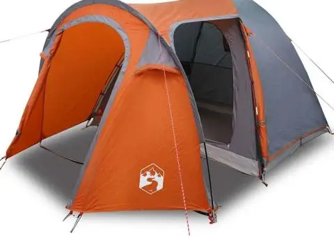 Cort cu dome cu acoperiș cu depozitare cu aerisire de aer Gri și Portocalie - 3/5
