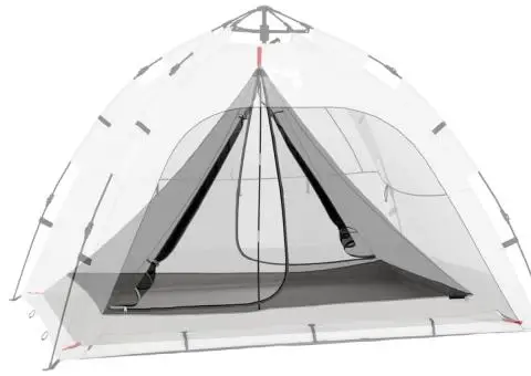 Cort interior Negru 240 x 160 x 133 cm Plasă - 3/5