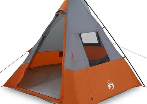 Cort cu acoperiș Altele Gri și Portocaliu și Negru 383 x 338 x 217 cm - 3/5