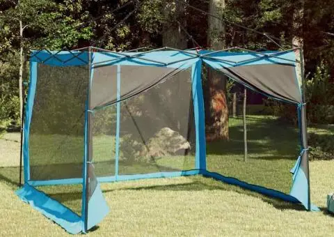 Cort cu acoperiș Altele cu aerisire de aer Ajustabil Albastru și Negru 303 x 303 cm - 1/5