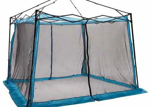 Cort cu acoperiș Altele cu aerisire de aer Ajustabil Albastru și Negru 303 x 303 cm - 3/5