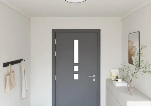 Lustră, negru, montaj încastrat, Ø 30 cm, țesătură, E27 - 1/5