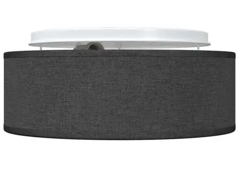 Lustră, negru, montaj încastrat, Ø 30 cm, țesătură, E27 - 3/5