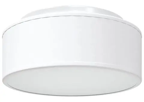 Lustră, alb, montaj încastrat, Ø 30 cm, țesătură, E27 - 2/5