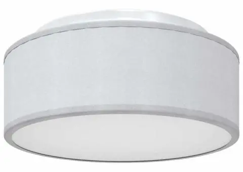 Lustră, gri, montaj încastrat, Ø 30 cm, țesătură, E27 - 2/5