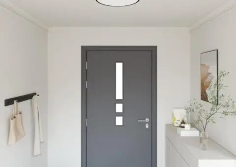 Lustră, negru, montaj încastrat, Ø 38 cm, țesătură, E27 - 1/5