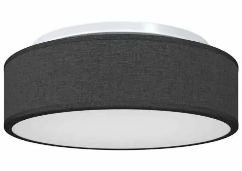 Lustră, negru, montaj încastrat, Ø 38 cm, țesătură, E27 - 2/5