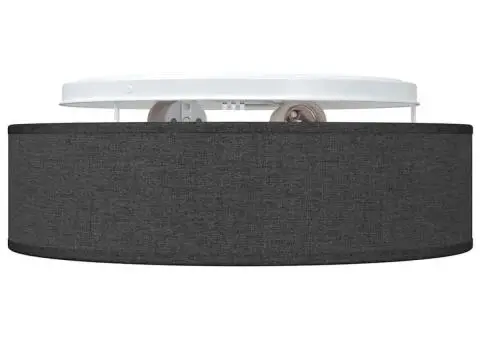 Lustră, negru, montaj încastrat, Ø 38 cm, țesătură, E27 - 3/5