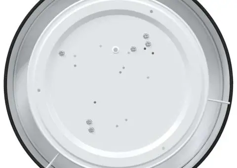 Lustră, negru, montaj încastrat, Ø 38 cm, țesătură, E27 - 4/5