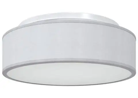 Lustră, gri, montaj încastrat, Ø 38 cm, țesătură, E27 - 2/5