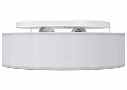 Lustră, gri, montaj încastrat, Ø 38 cm, țesătură, E27 - 3/5