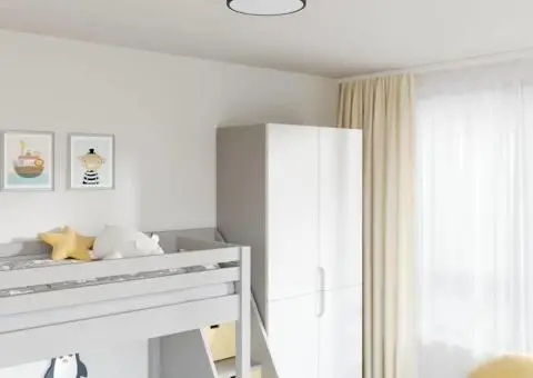 Lustră cu abajur model stea, negru, Ø 30 cm, țesătură, E27 - 1/5