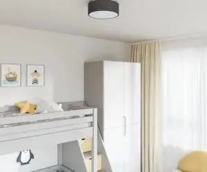 vidaXL Lustră cu abajur model stea, negru, Ø 30 cm, țesătură, E27