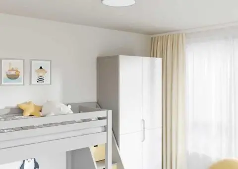 Lustră cu abajur model stea, gri, Ø 30 cm, țesătură, E27 - 1/5