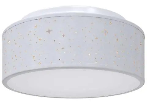 Lustră cu abajur model stea, gri, Ø 30 cm, țesătură, E27 - 2/5