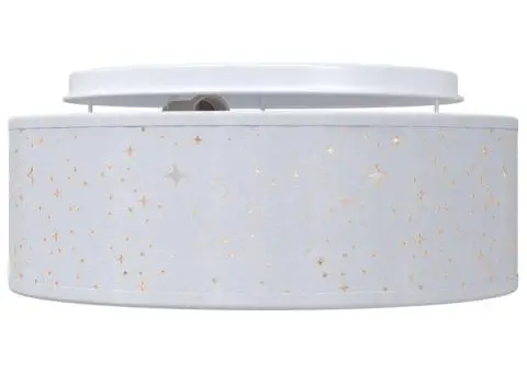 Lustră cu abajur model stea, gri, Ø 30 cm, țesătură, E27 - 3/5