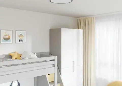 Lustră cu abajur model stea, negru, Ø 38 cm, țesătură, E27 - 1/5