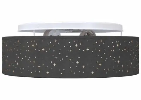 Lustră cu abajur model stea, negru, Ø 38 cm, țesătură, E27 - 3/5