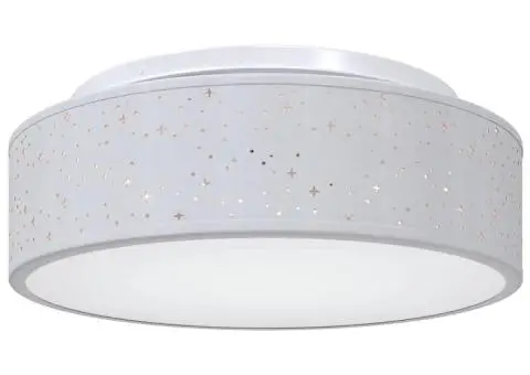 Lustră cu abajur model stea, gri, Ø 38 cm, țesătură, E27 - 2/5