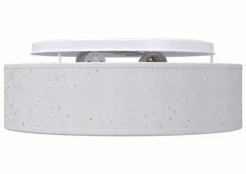 Lustră cu abajur model stea, gri, Ø 38 cm, țesătură, E27 - 3/5