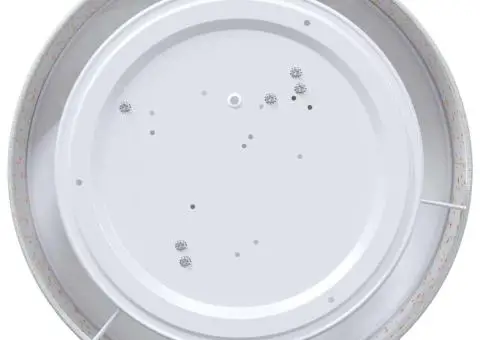 Lustră cu abajur model stea, gri, Ø 38 cm, țesătură, E27 - 4/5