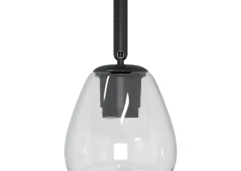 Lustră cu abajur din sticlă reglabil, antracit, E27 - 3/5