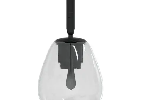 Lustră cu abajur din sticlă reglabil, antracit, E27 - 4/5