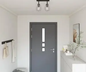 vidaXL Lustră cu abajur din sticlă reglabil, antracit, E27
