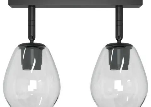 Lustră cu abajur din sticlă reglabil, antracit, E27 - 4/5