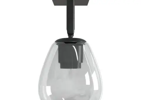 Lustră cu abajur din sticlă reglabil, antracit, E27 - 5/5