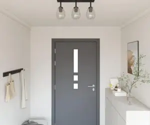 vidaXL Lustră cu abajur din sticlă reglabil, antracit, E27