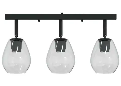 Lustră cu abajur din sticlă reglabil, antracit, E27 - 4/5