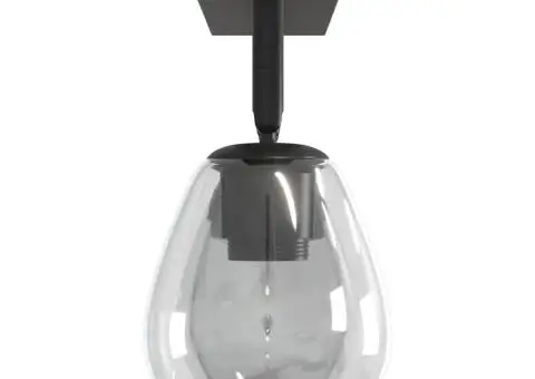 Lustră cu abajur din sticlă reglabil, antracit, E27 - 5/5