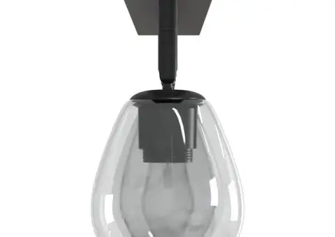 Lustră cu abajur din sticlă reglabil, antracit, E27 - 5/5