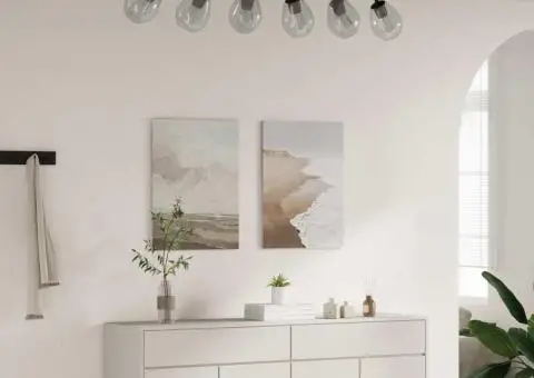 Lustră cu abajur din sticlă reglabil, antracit, E27 - 1/5