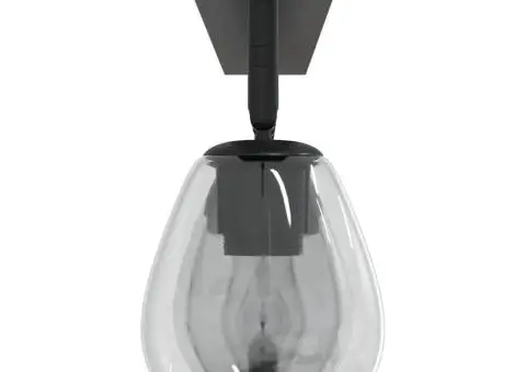 Lustră cu abajur din sticlă reglabil, antracit, E27 - 5/5