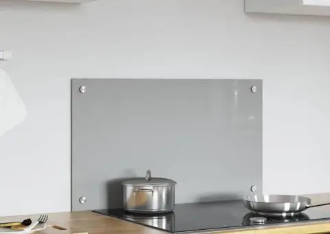 Contrablat bucătărie gri deschis 70x40x0.6 cm sticlă securizată - 3/5