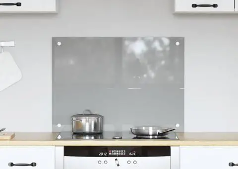 Contrablat bucătărie gri deschis 70x50x0.6 cm sticlă securizată - 1/5