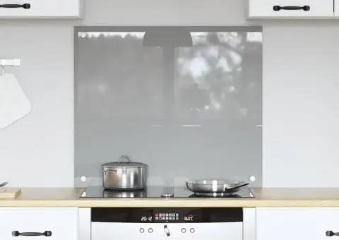 Contrablat bucătărie gri deschis 70x60x0.6 cm sticlă securizată - 1/5