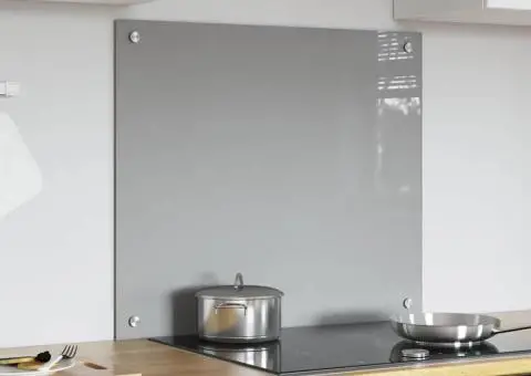 Contrablat bucătărie gri deschis 70x60x0.6 cm sticlă securizată - 3/5