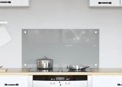 Contrablat bucătărie gri deschis 80x40x0.6 cm sticlă securizată - 1/5