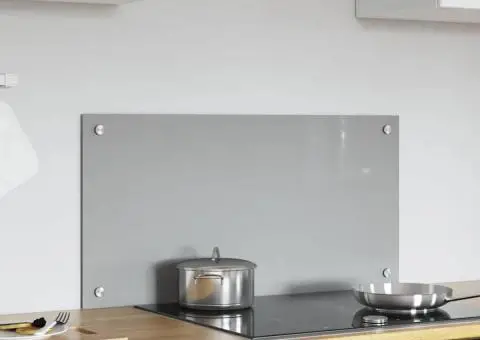Contrablat bucătărie gri deschis 80x40x0.6 cm sticlă securizată - 3/5
