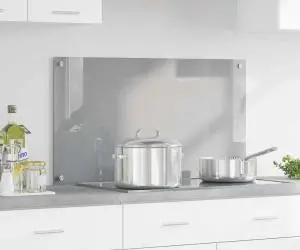 vidaXL Contrablat bucătărie gri deschis 90x50x0.6 cm sticlă securizată