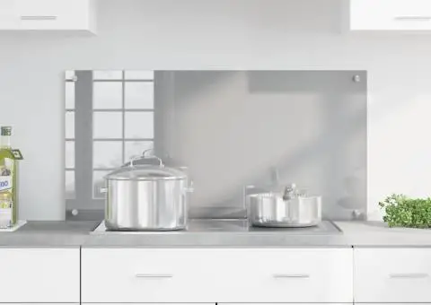 Contrablat bucătărie gri deschis 100x50x0.6cm sticlă securizată - 3/5