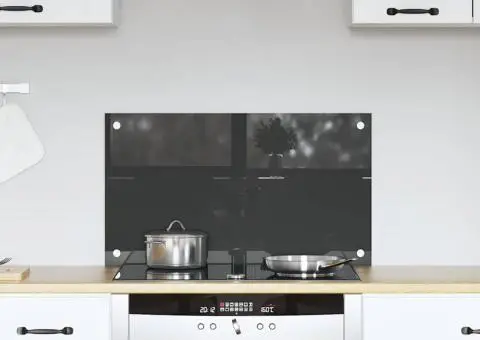 Contrablat bucătărie gri închis 70x40x0.6 cm sticlă securizată - 1/5