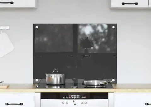 Contrablat bucătărie gri închis 70x50x0.6 cm sticlă securizată - 1/5