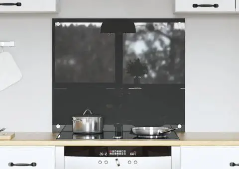 Contrablat bucătărie gri închis 70x60x0.6 cm sticlă securizată - 1/5