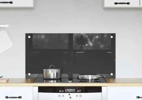 Contrablat bucătărie gri închis 80x40x0.6 cm sticlă securizată - 1/5